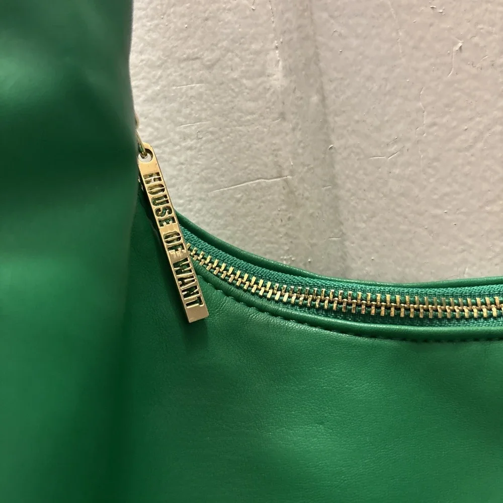 House Of Want Green Hobo Purse‎ Excellent Used Condition 16 X 10